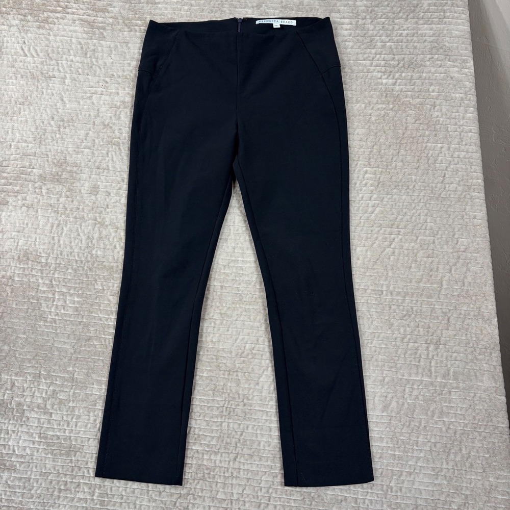 Veronica Beard Black Scuba Pants Slim Leg High Rise Trousers CORE-BSS6193 Size 4